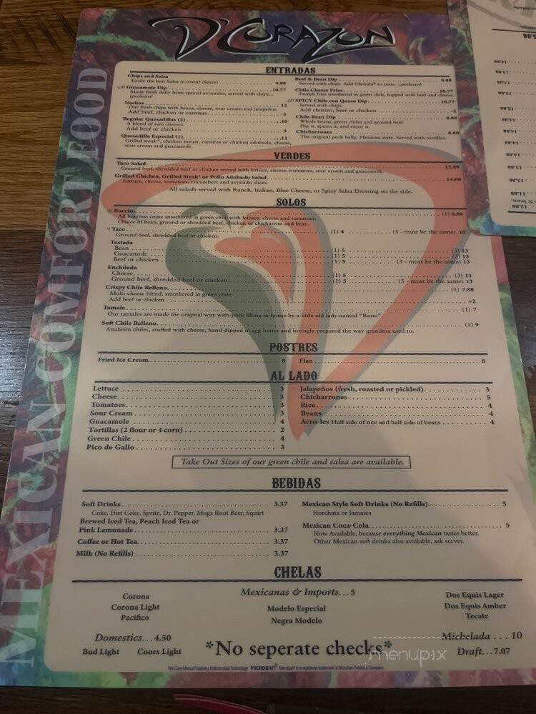 D'Corazon - Denver, CO menu_pic