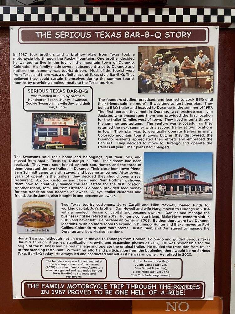 Serious Texas Barbeque II - Durango, CO menu_pic