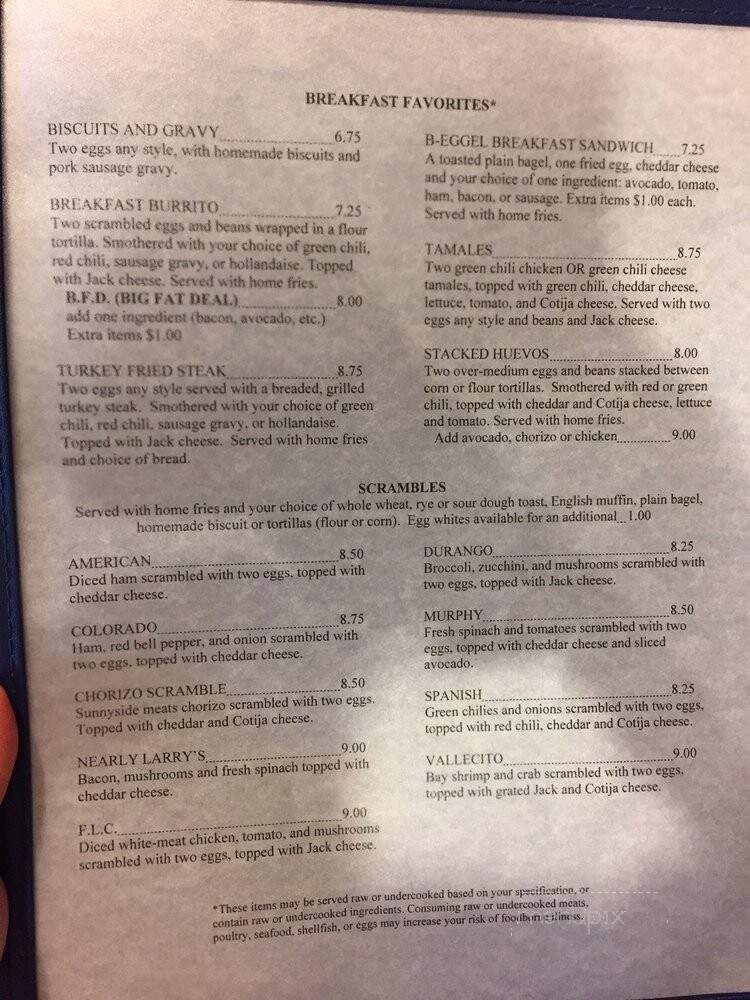 College Drive Cafe - Durango, CO menu_pic