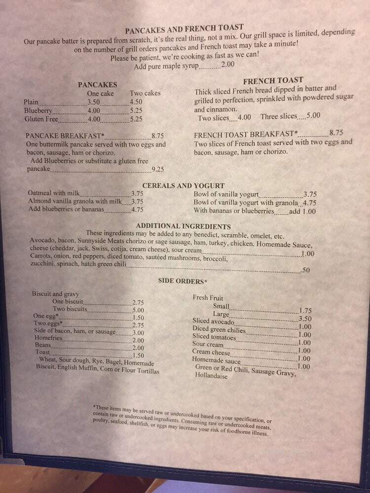 College Drive Cafe - Durango, CO menu_pic