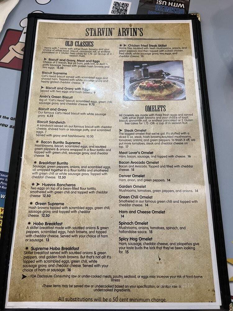 Starvin Arvins - Montrose, CO menu_pic