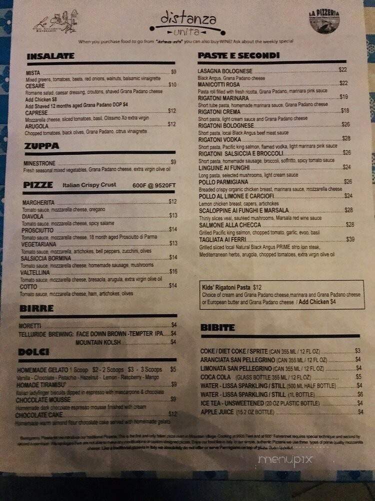 La Piazza - Mountain Village, CO menu_pic