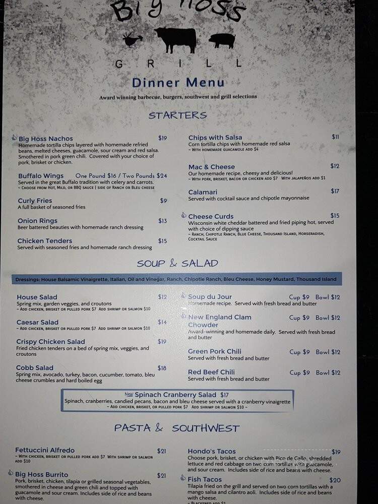 Big Hoss Grill - Snowmass Village, CO menu_pic