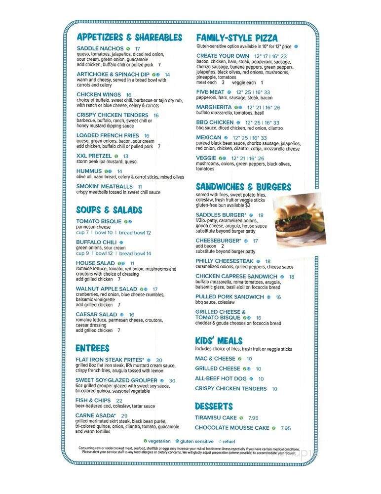 3 Saddles - Steamboat Springs, CO menu_pic