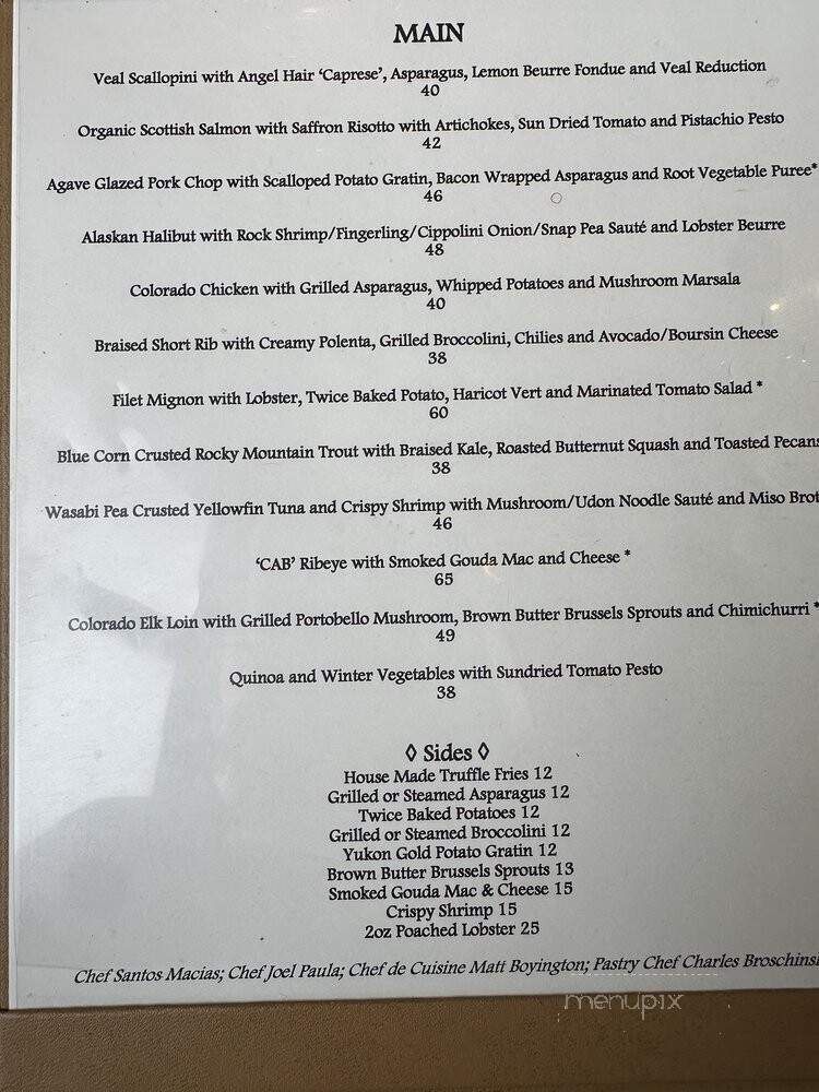Juniper Restaurant - Edwards, CO menu_pic