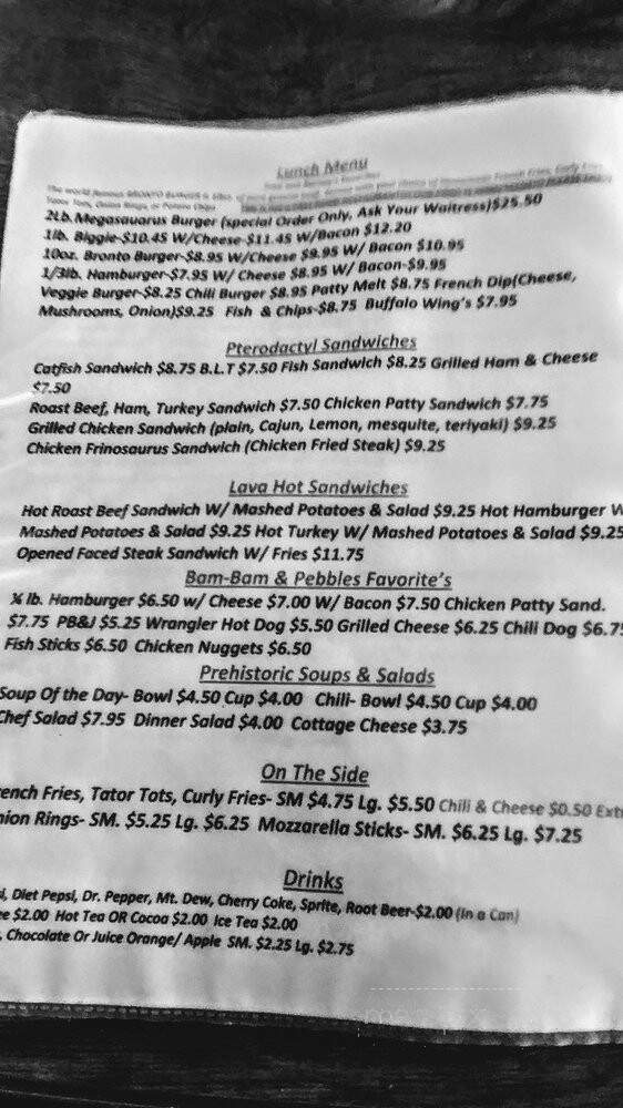 B & B Restaurant - Dinosaur, CO menu_pic