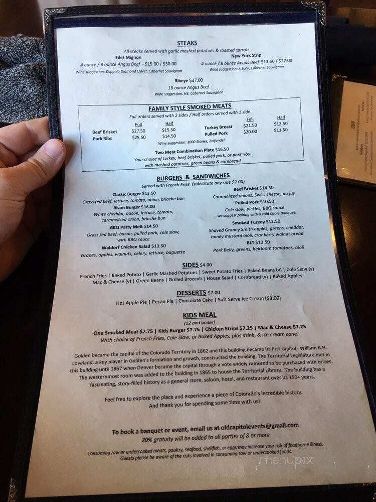 Old Capitol Grill - Golden, CO menu_pic