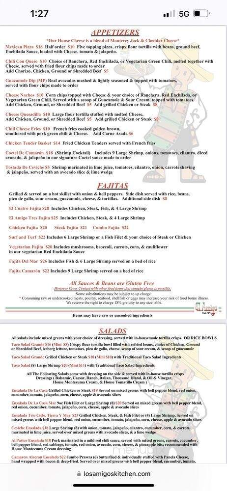 El Amigo Mexican Restaurant - Golden, CO menu_pic