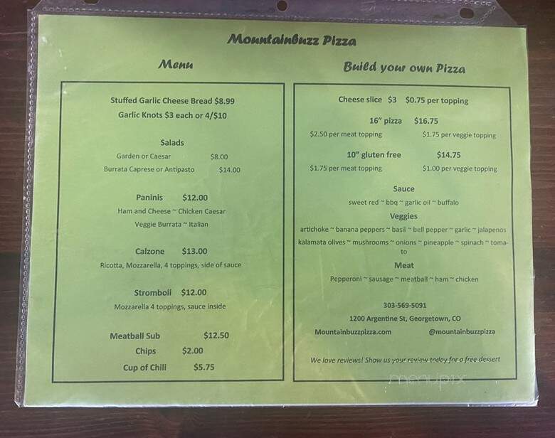 Mountainbuzz Cafe & Pizzeria - Georgetown, CO