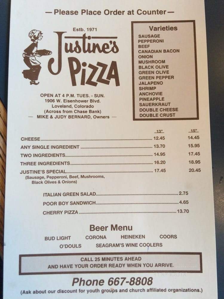 Justine's Pizza - Loveland, CO