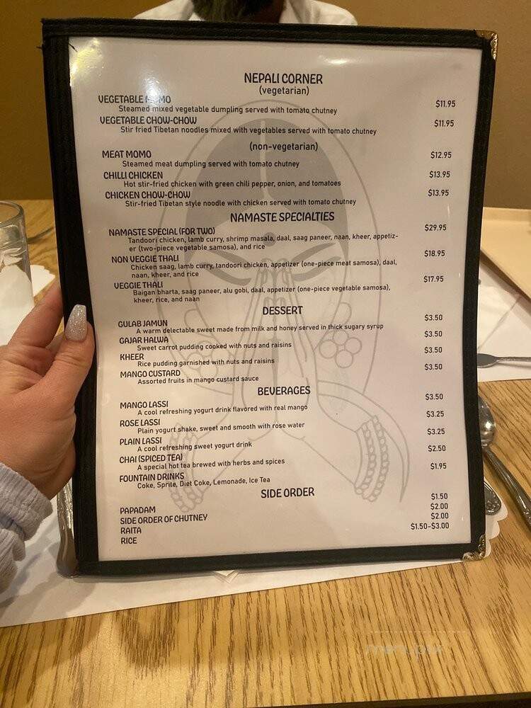 Namaste Restaurant - Lakewood, CO menu_pic