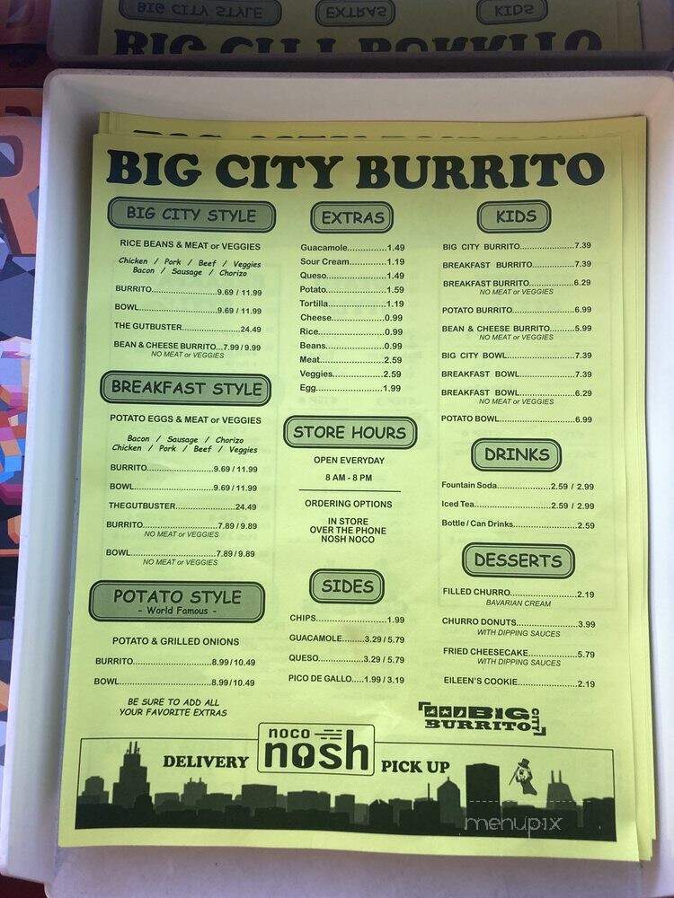 Big City Burrito - Fort Collins, CO menu_pic