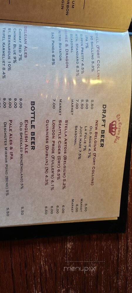 Crown Pub - Fort Collins, CO menu_pic