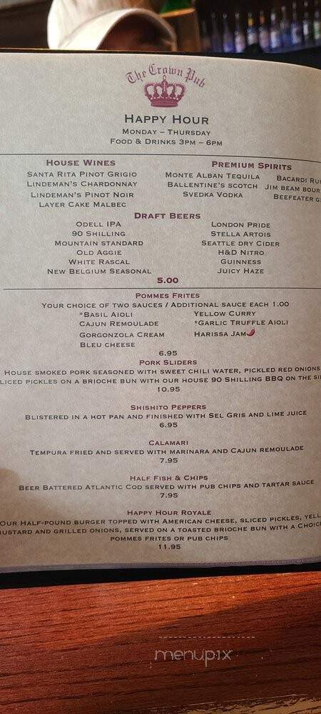Crown Pub - Fort Collins, CO menu_pic