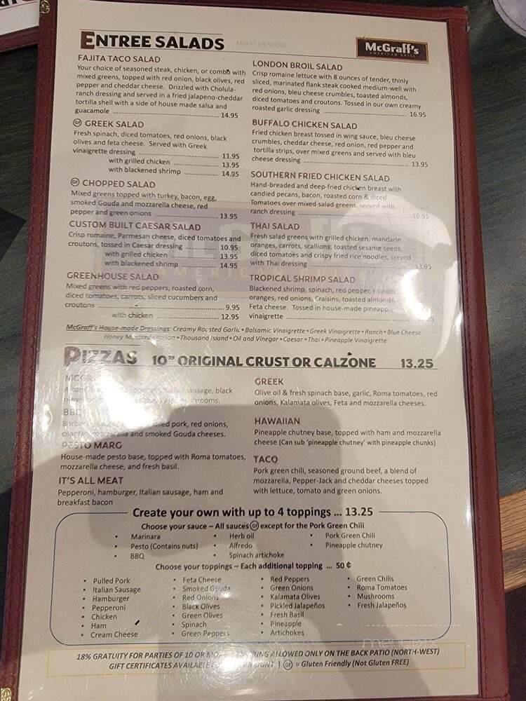 McGraff's Casual Dinnerhouse - Loveland, CO menu_pic