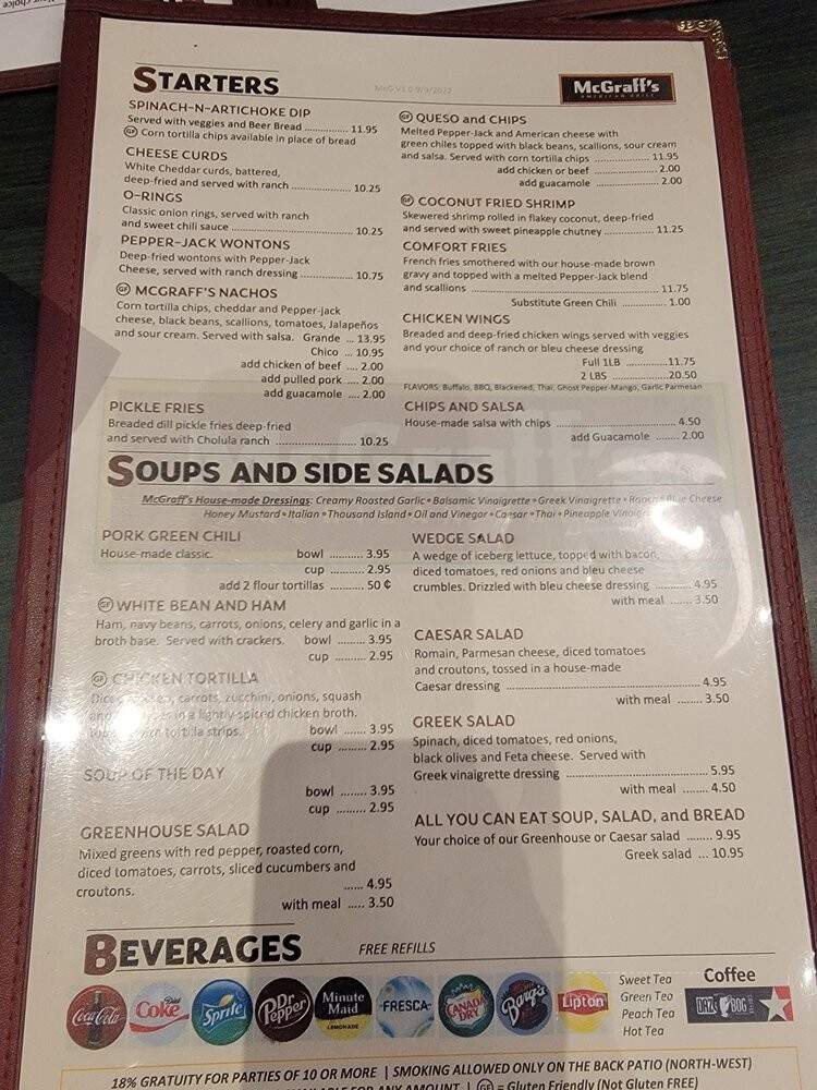 McGraff's Casual Dinnerhouse - Loveland, CO menu_pic