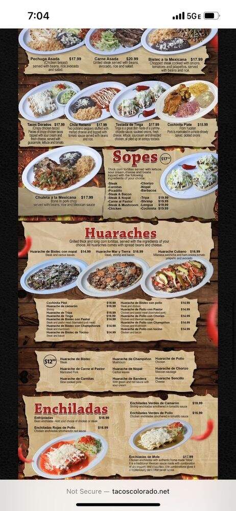 Los Carboncitos - Denver, CO menu_pic