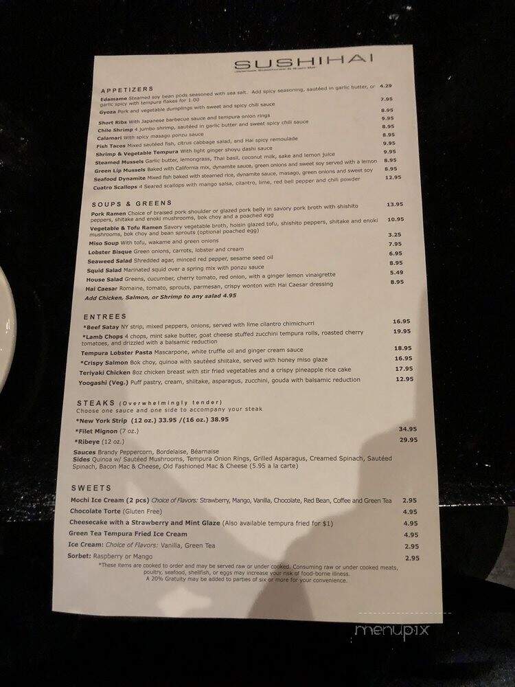 Sushi Hai Japanese Steak - Denver, CO menu_pic