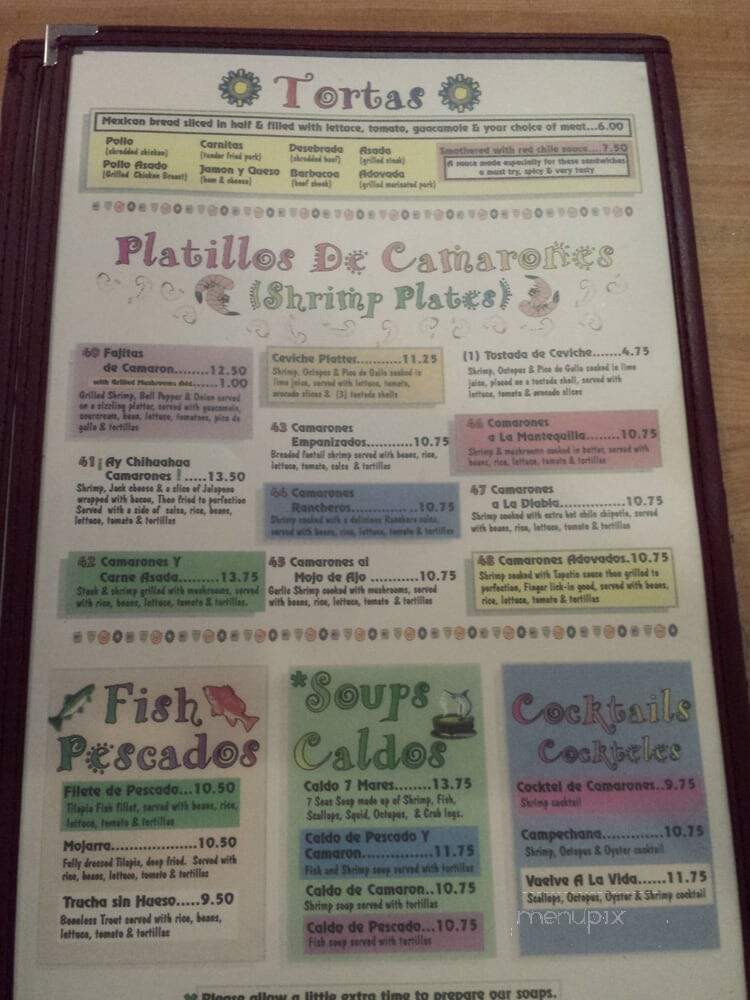 Cafe Chihuahua - Denver, CO menu_pic