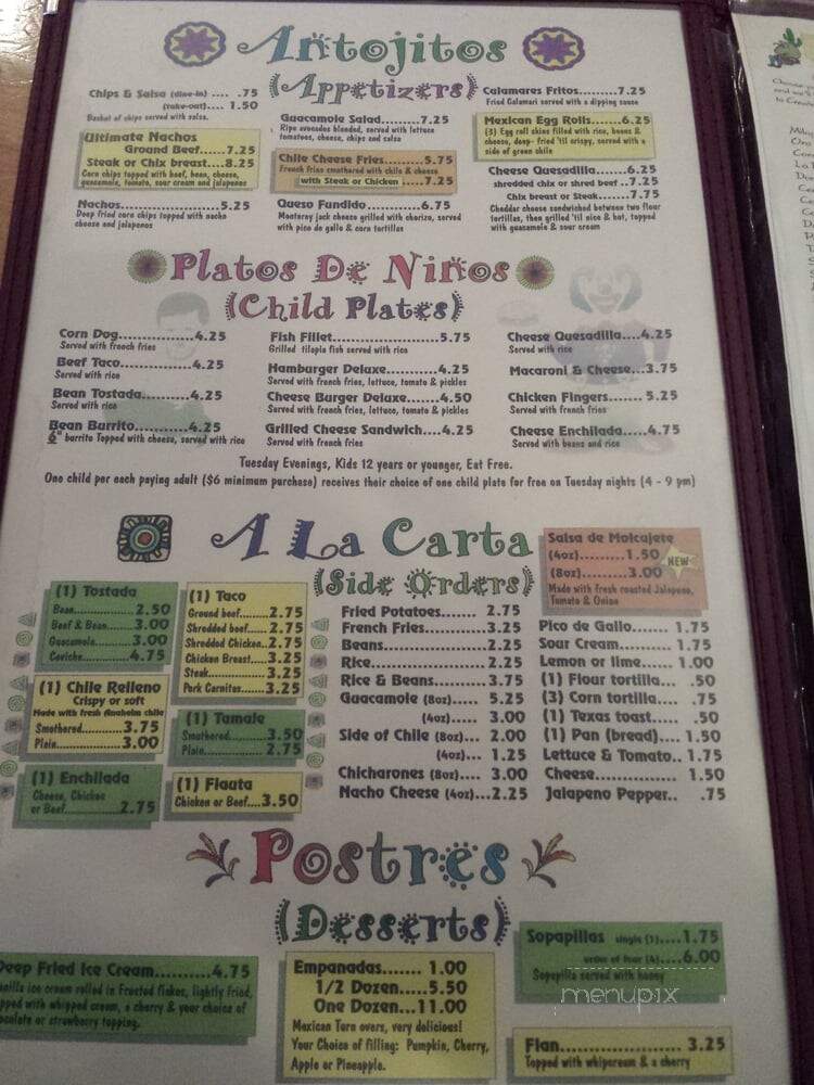 Cafe Chihuahua - Denver, CO menu_pic