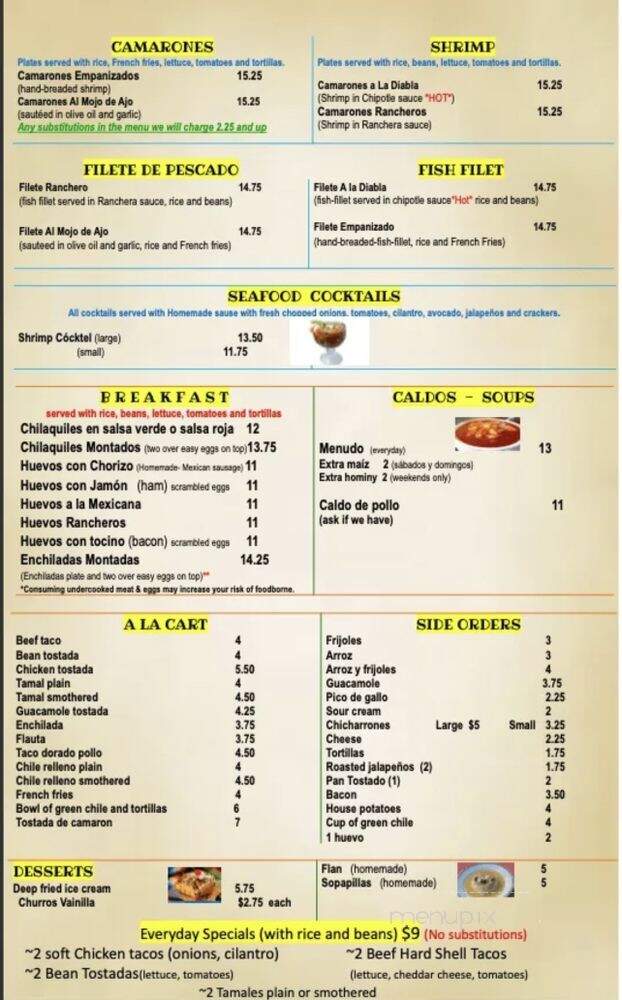 La Mexicana Taqueria - Denver, CO menu_pic