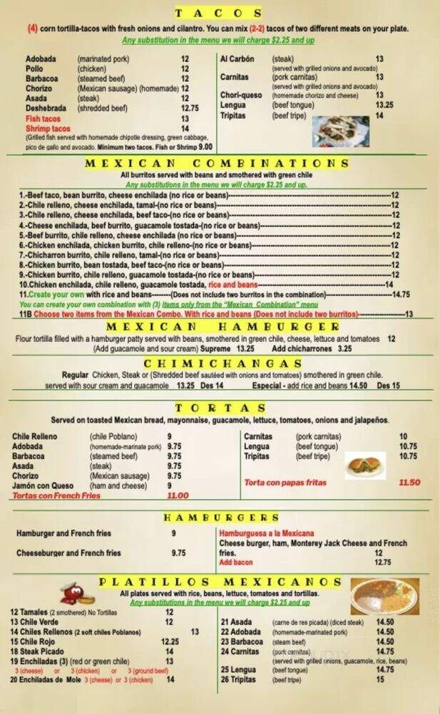La Mexicana Taqueria - Denver, CO menu_pic