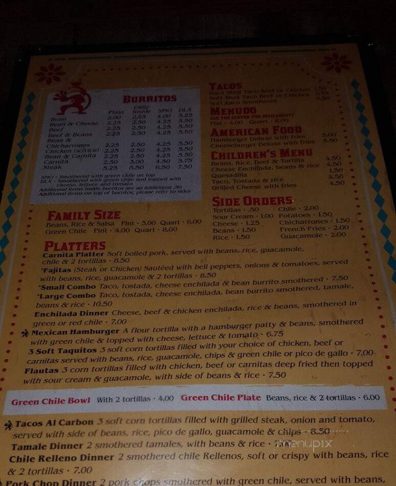 Santiagos Mexican Restaurant - Denver, CO menu_pic