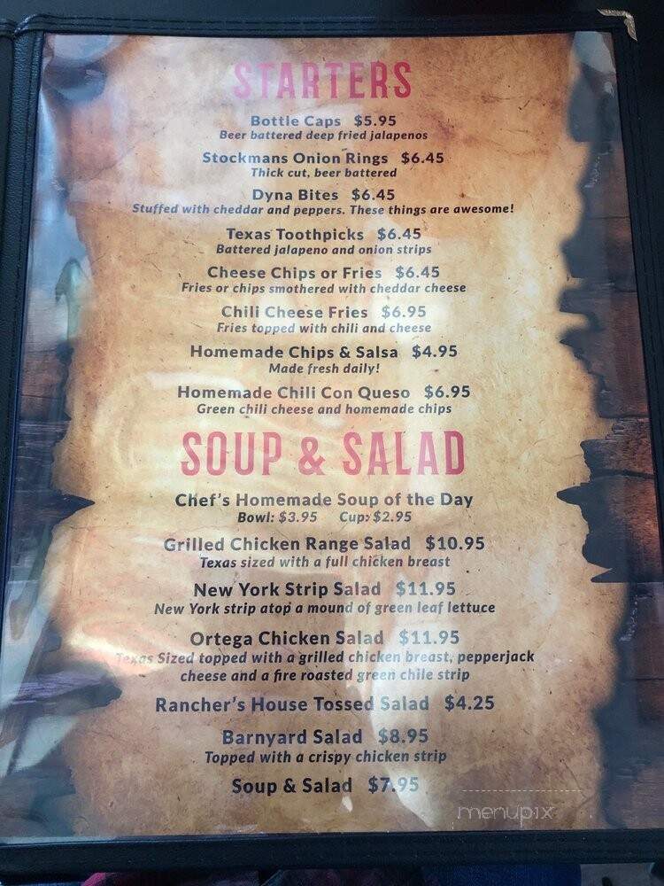 Stockyards Inn - Denver, CO menu_pic