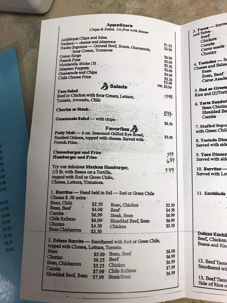 Mercedes Mexican Restaurant - Northglenn, CO menu_pic