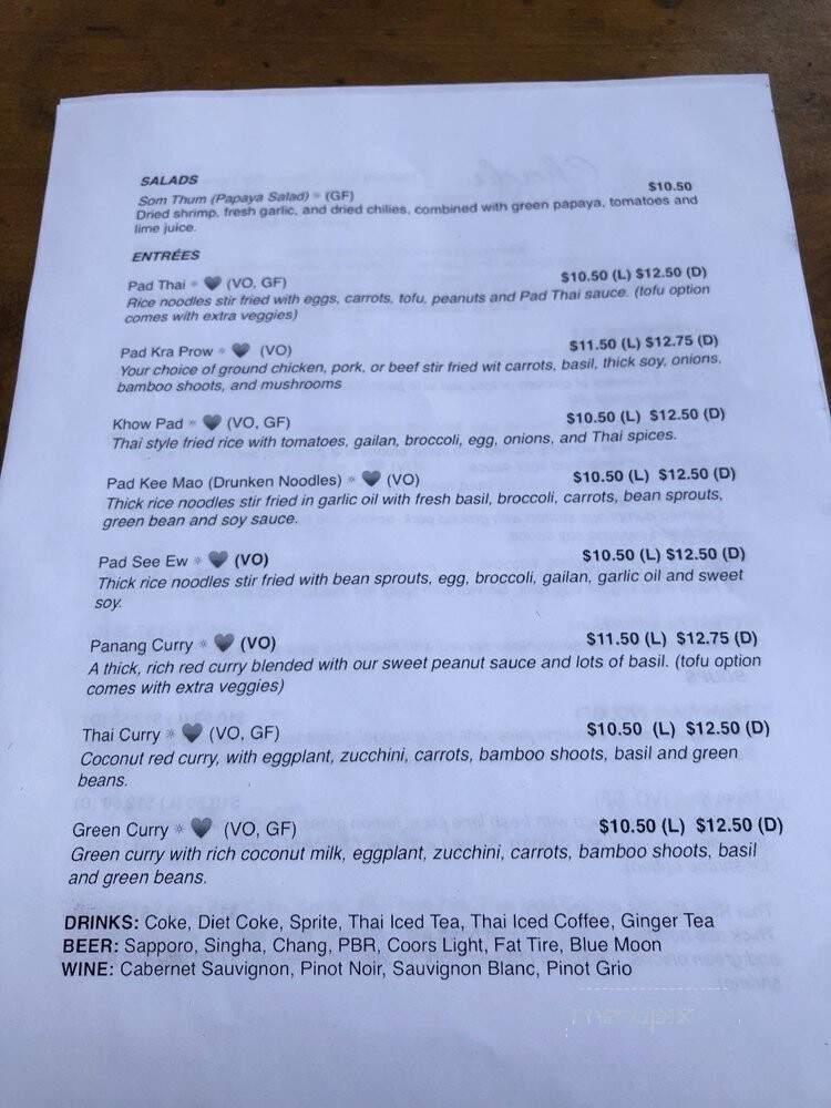 Chada Thai - Denver, CO menu_pic