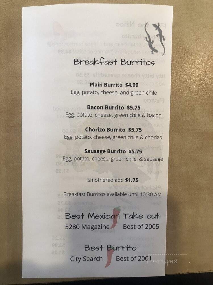 Chez Jose - Greenwood Village, CO menu_pic