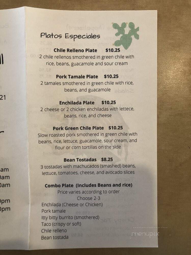 Chez Jose - Greenwood Village, CO menu_pic