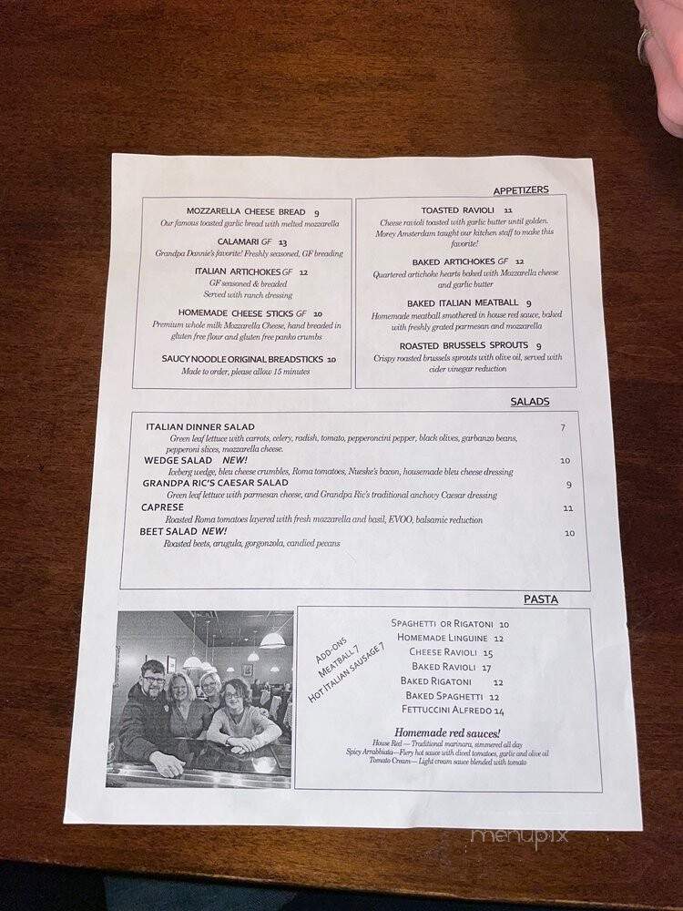 Saucy Noodle Ristorante - Denver, CO menu_pic