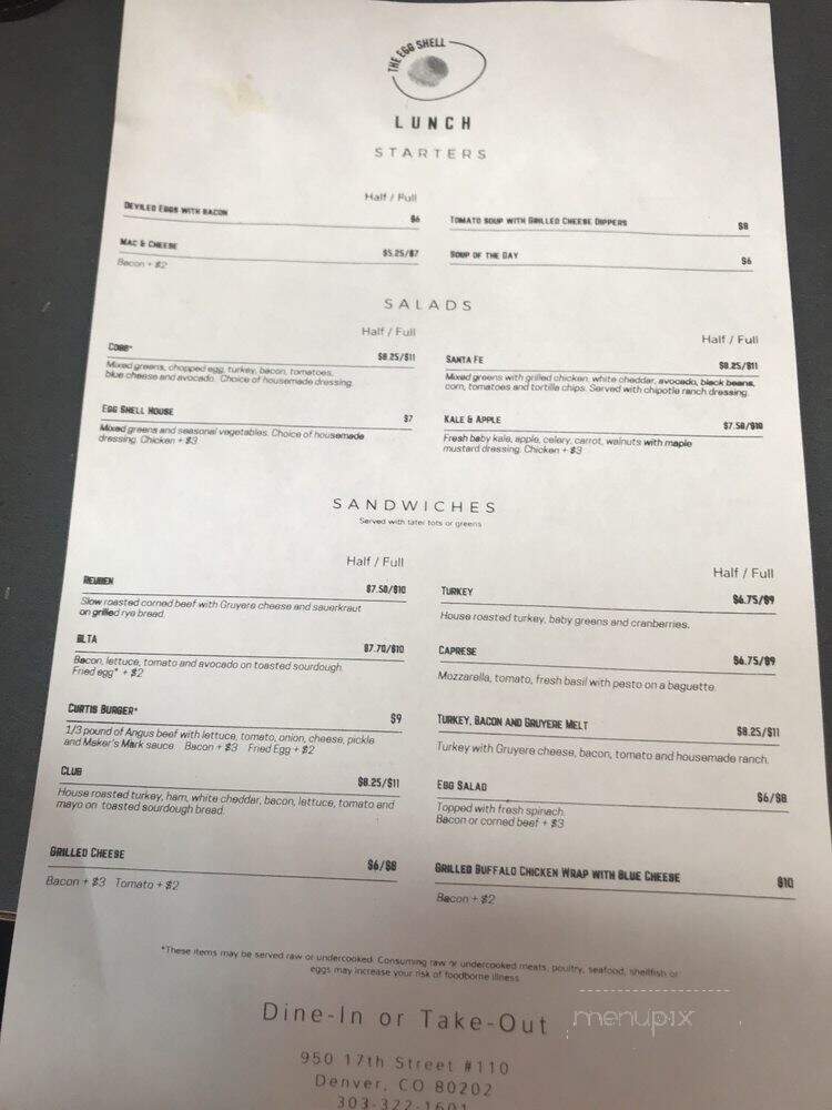 Egg Shell Of Cherry Creek - Denver, CO menu_pic