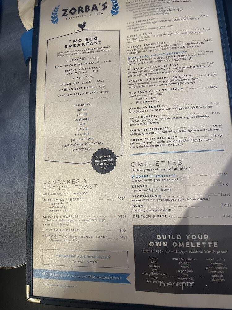 Chef Zorba's Cuisine - Denver, CO menu_pic