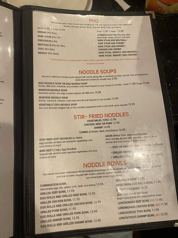 Vietnamese Cafe - Denver, CO menu_pic