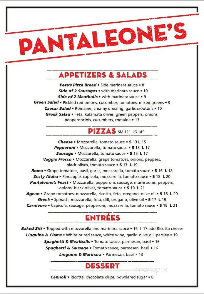 Pantaleone's New York Pizza - Denver, CO menu_pic