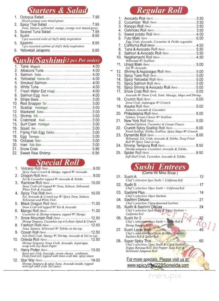 Spicy Thai - Denver, CO menu_pic