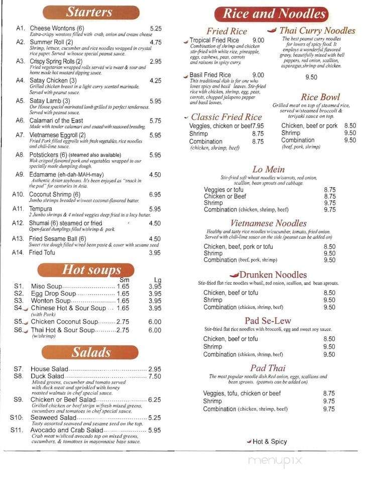 Spicy Thai - Denver, CO menu_pic