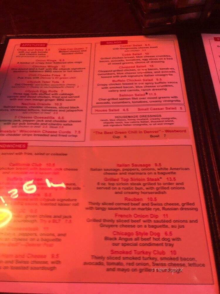 City Pub South - Denver, CO menu_pic