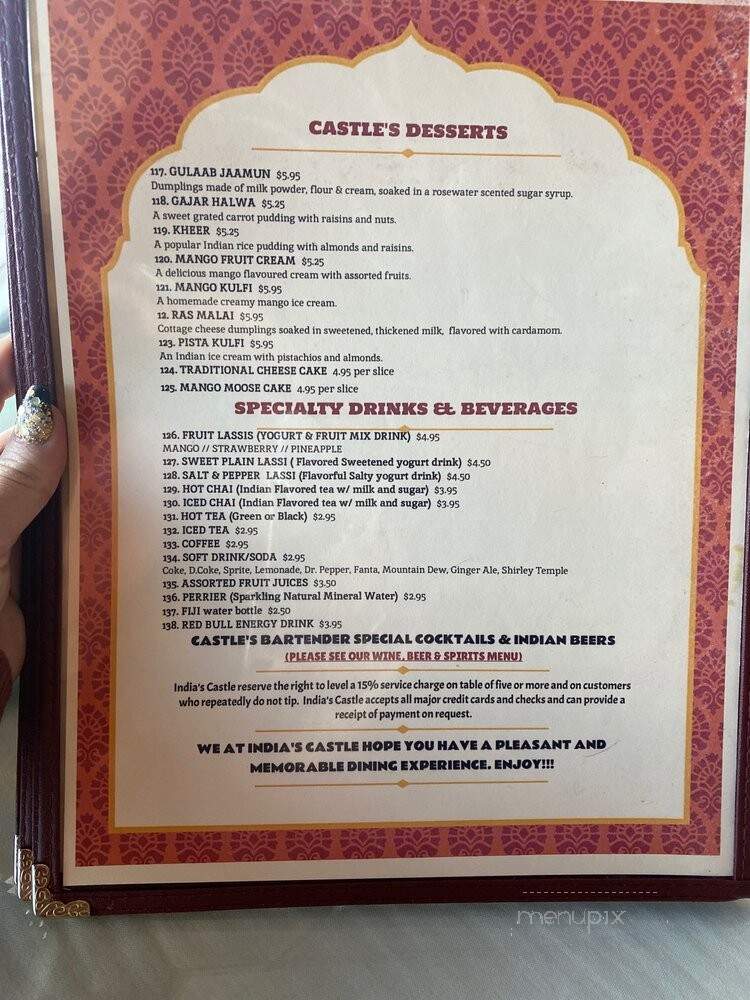 India's Castle - Greenwood Village, CO menu_pic