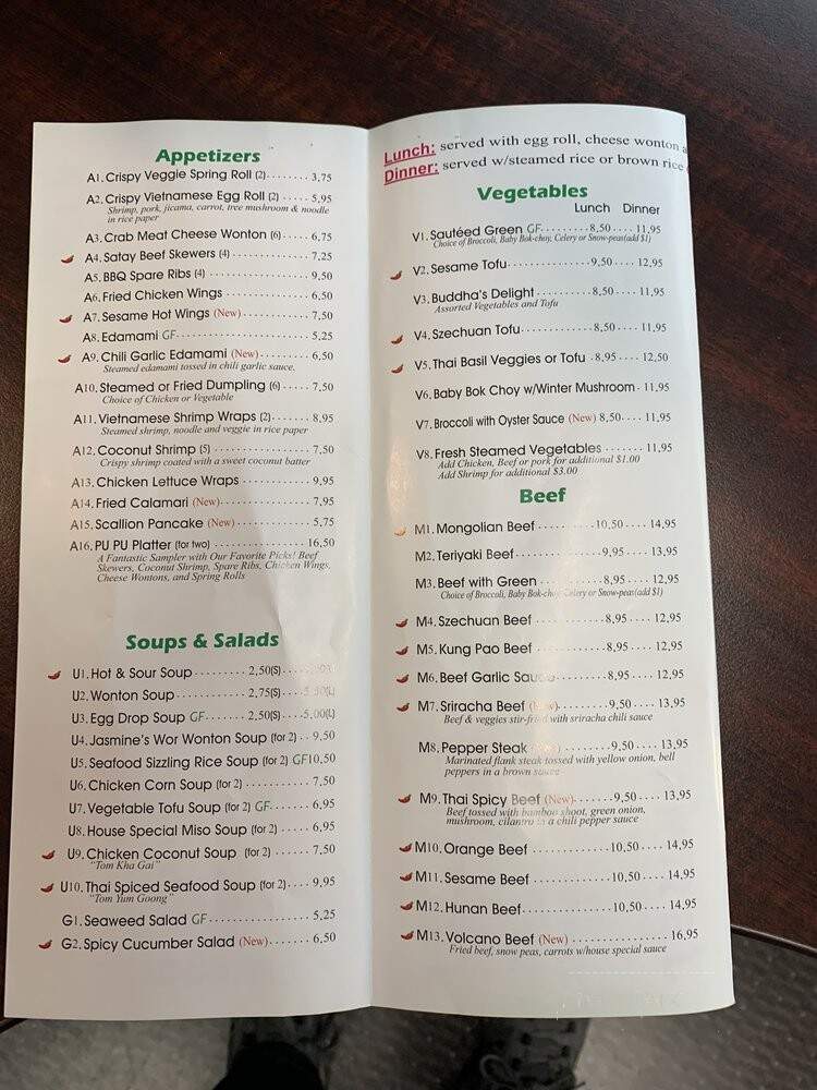 Jasmine Asian Cafe - Lone Tree, CO menu_pic