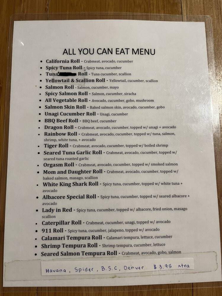 Sushi Wave - Greenwood Village, CO menu_pic