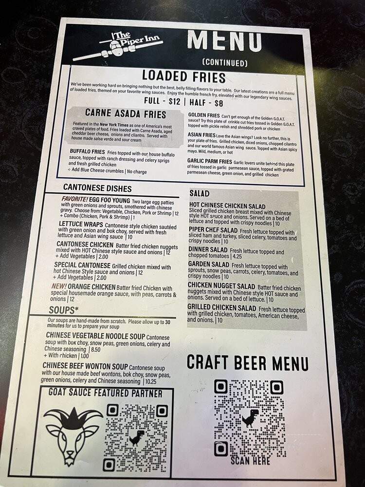 Piper Inn Bar & Restaurant - Denver, CO menu_pic