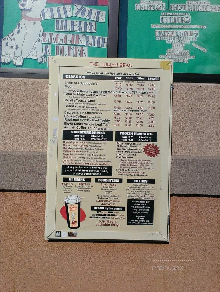 Human Bean Drive Thru - Evans, CO menu_pic