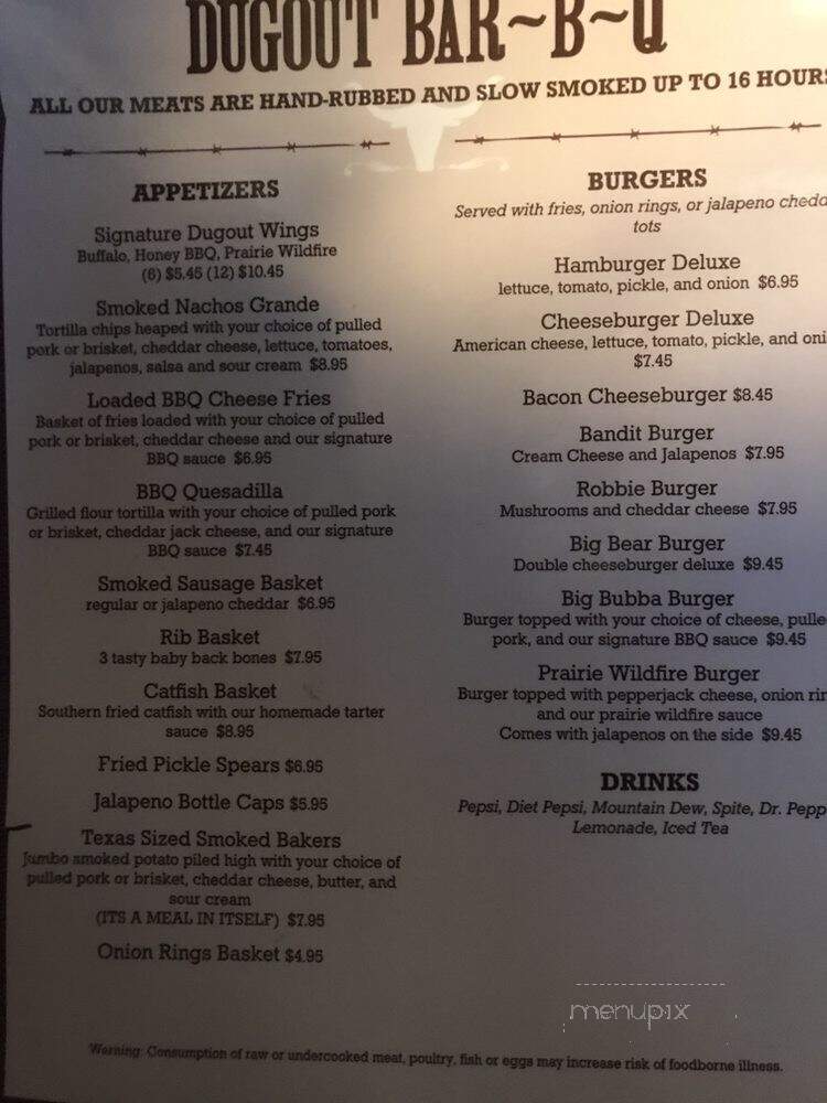 Dugout - Greeley, CO menu_pic