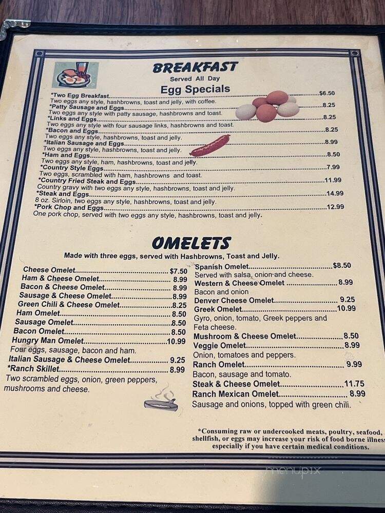Ranch Restaurant - Greeley, CO menu_pic