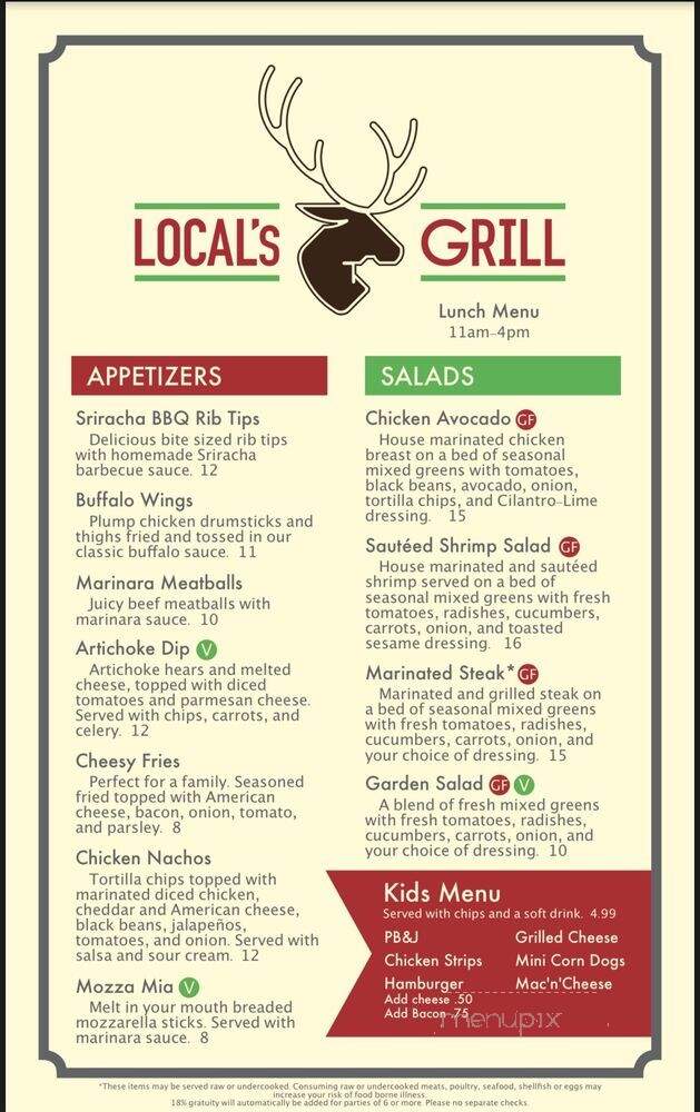 Local's Grill - Estes Park, CO menu_pic