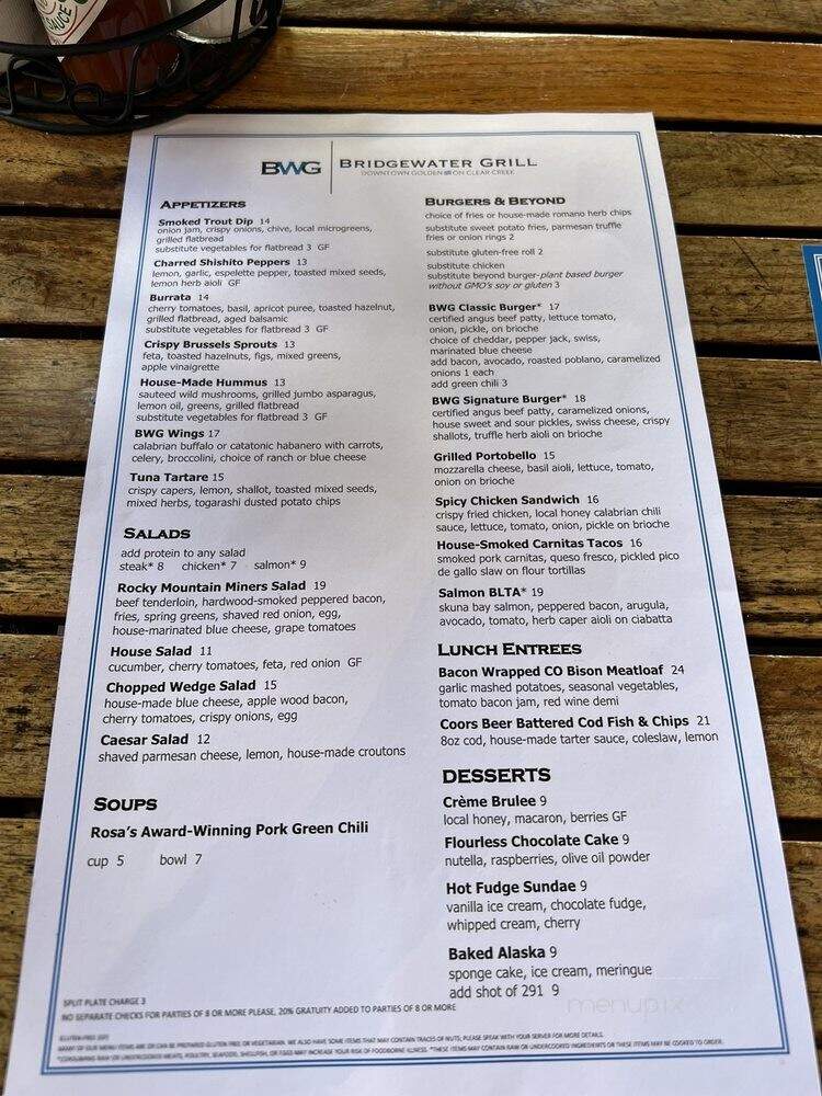 Bridgewater Grill - Golden, CO menu_pic