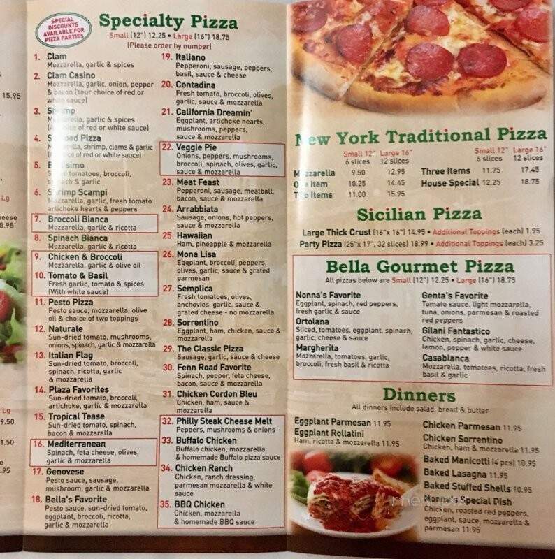 Bella Gourmet Pizzeria - Newington, CT menu_pic